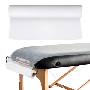 jj care disposable massage table sheets - 60 sheets [24" x 390 feet, 1 roll] - 50% thicker perforated massage bed cover, non-woven disposable roll for massage table for waxing, facial, tattoo, & spa