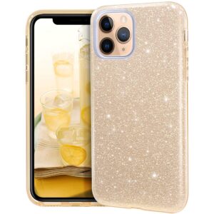 mateprox compatible with iphone 11 pro max case,bling sparkle girls women protective case for iphone 11 pro max 6.5 inch(gold)
