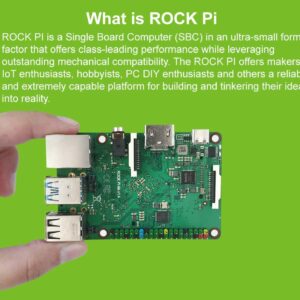 Rock Pi 4B RK3399 Single Board Computer Kit LPDDR4 4GB with Dualband 2, 4/5GHz WLAN/Bluetooth 5.0