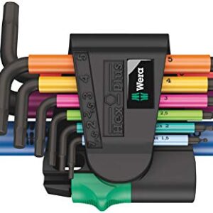 Wera 5133164001 950/9 Hex-Plus Multicolour 2 L-key set, metric, BlackLaser, 9 pieces