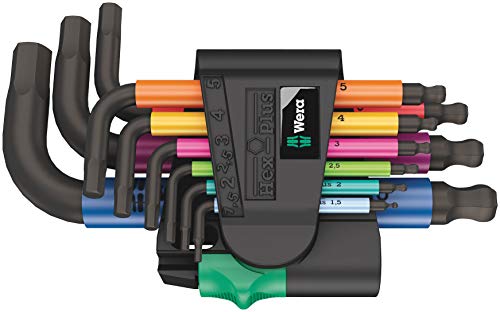 Wera 5133164001 950/9 Hex-Plus Multicolour 2 L-key set, metric, BlackLaser, 9 pieces