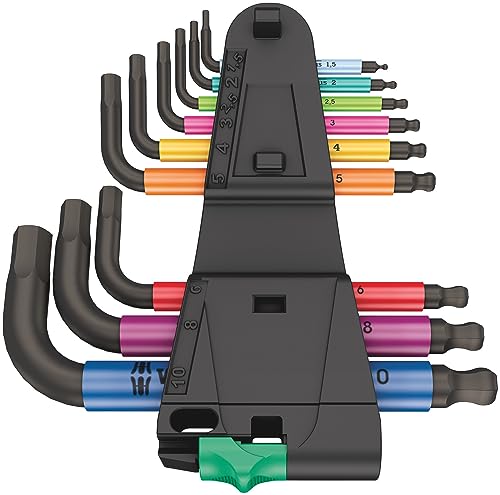 Wera 5133164001 950/9 Hex-Plus Multicolour 2 L-key set, metric, BlackLaser, 9 pieces