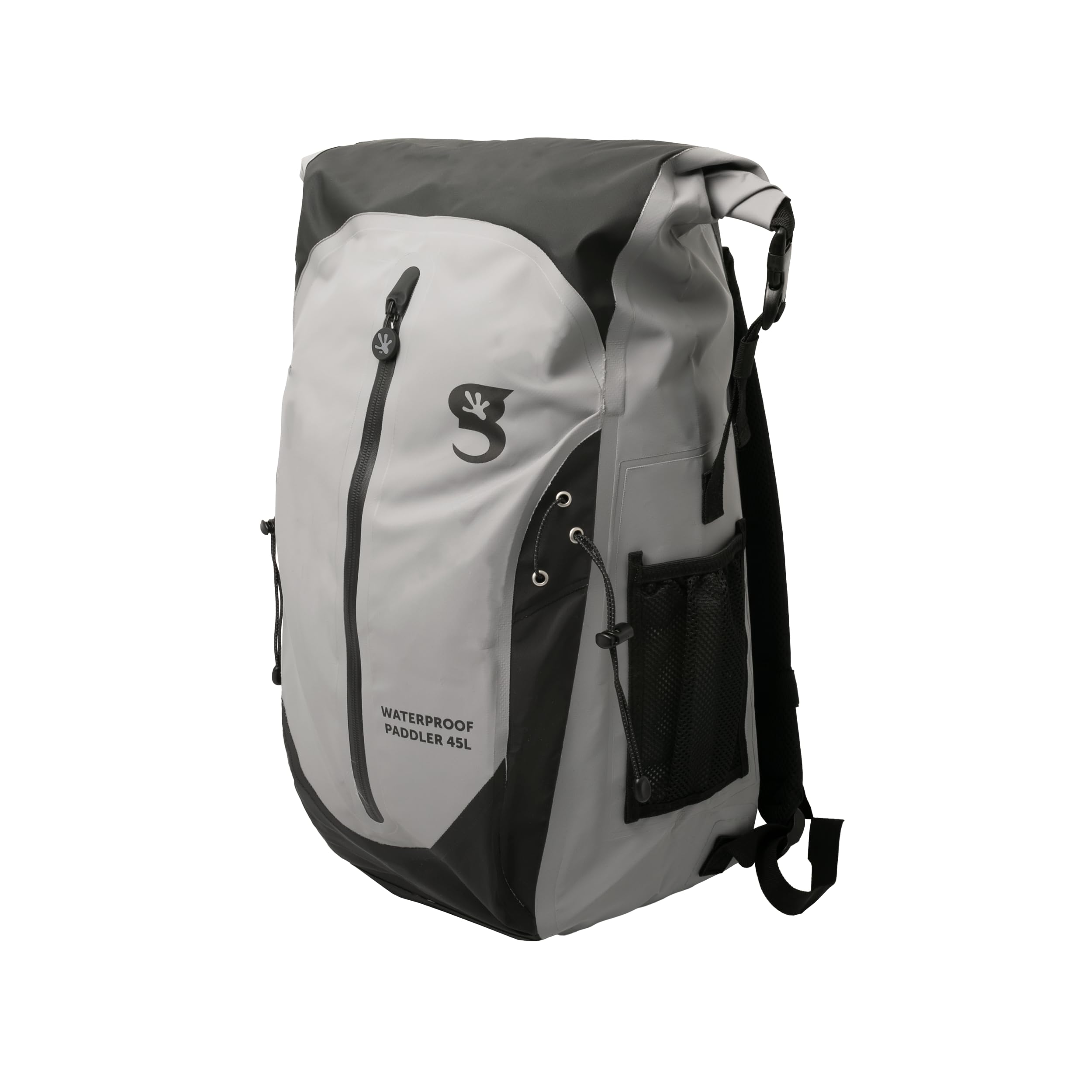 geckobrands Paddler Waterproof 45L Backpack, Large Dry Bag with Padded Shoulder Straps, Waist Strap, Chest Strap, Grey