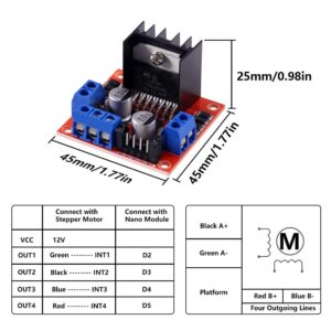 MELIFE 5Pack L298N Stepper Motor Driver Controller Board Dual H Bridge Module for Smart Car Power MEGA R3 Mega2560.