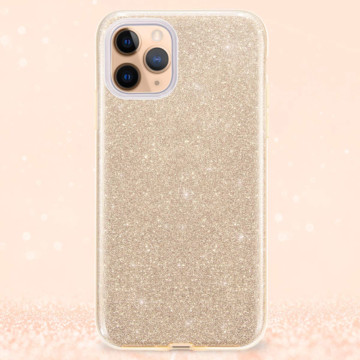 MILPROX Case Compatible for iPhone 11 Pro, Bling Sparkly Glitter Luxury Shiny Spark Shell, Protective 3 Layer Hybrid Anti-Slick Slim Soft Cover for iPhone 11 Pro 5.8 inch (2019) -Gold