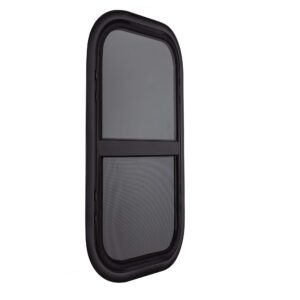 RecPro RV Window | Teardrop 12" W x 24" H | Teardrop Style Vertical Slide | RV Window Replacement (1 Window, No Trim Kit)