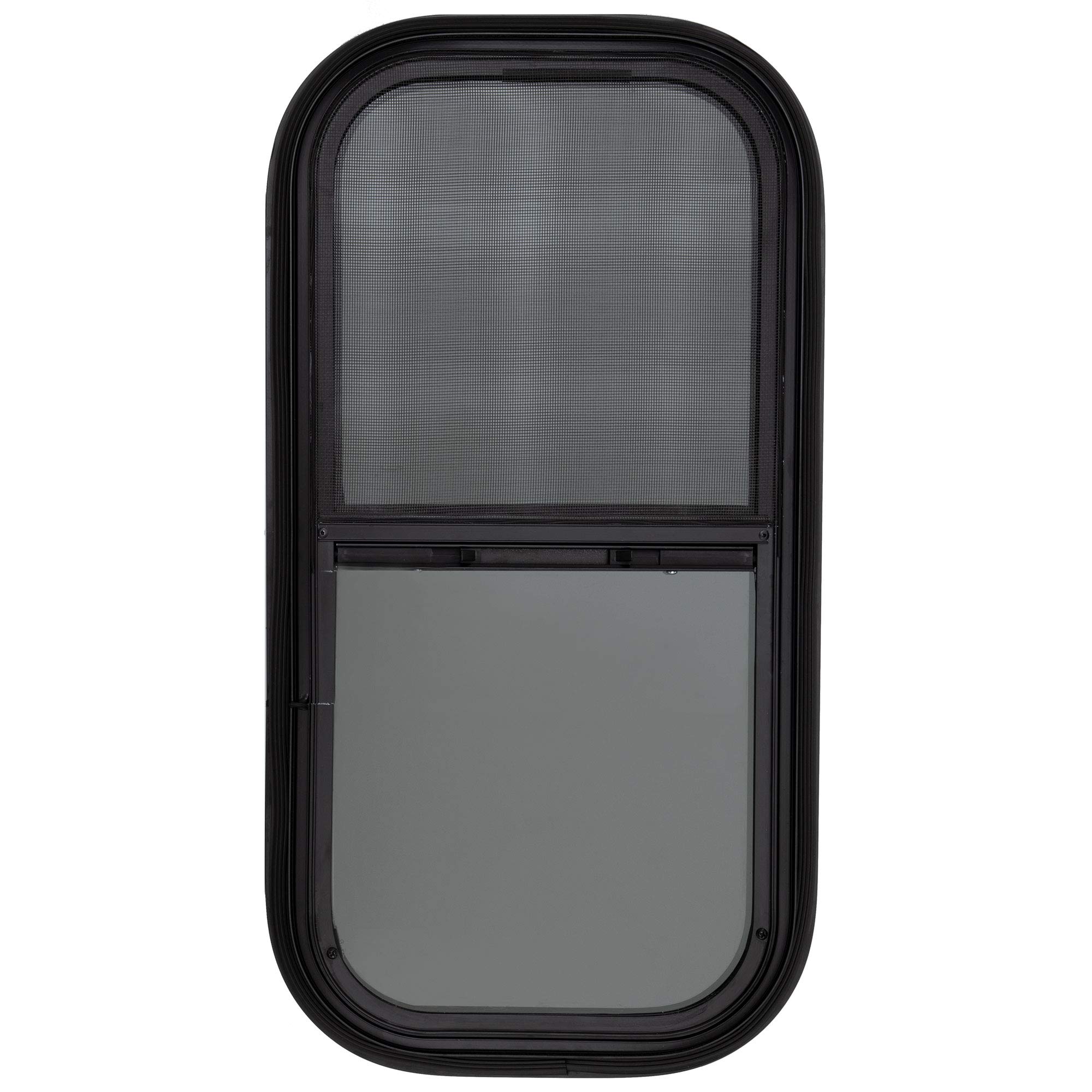 RecPro RV Window | Teardrop 12" W x 24" H | Teardrop Style Vertical Slide | RV Window Replacement (1 Window, No Trim Kit)