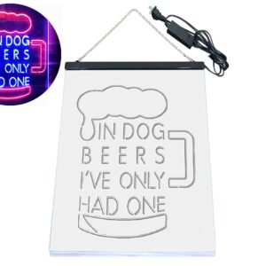 ADVPRO in Dog Beers I've Only Had One Bar Décor Dual Color LED Neon Sign Red & Blue 8.5" x 12" st6s23-i3419-rb