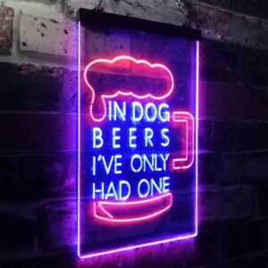 ADVPRO in Dog Beers I've Only Had One Bar Décor Dual Color LED Neon Sign Red & Blue 8.5" x 12" st6s23-i3419-rb