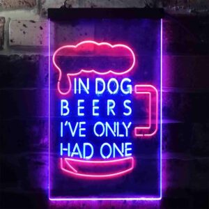 ADVPRO in Dog Beers I've Only Had One Bar Décor Dual Color LED Neon Sign Red & Blue 8.5" x 12" st6s23-i3419-rb