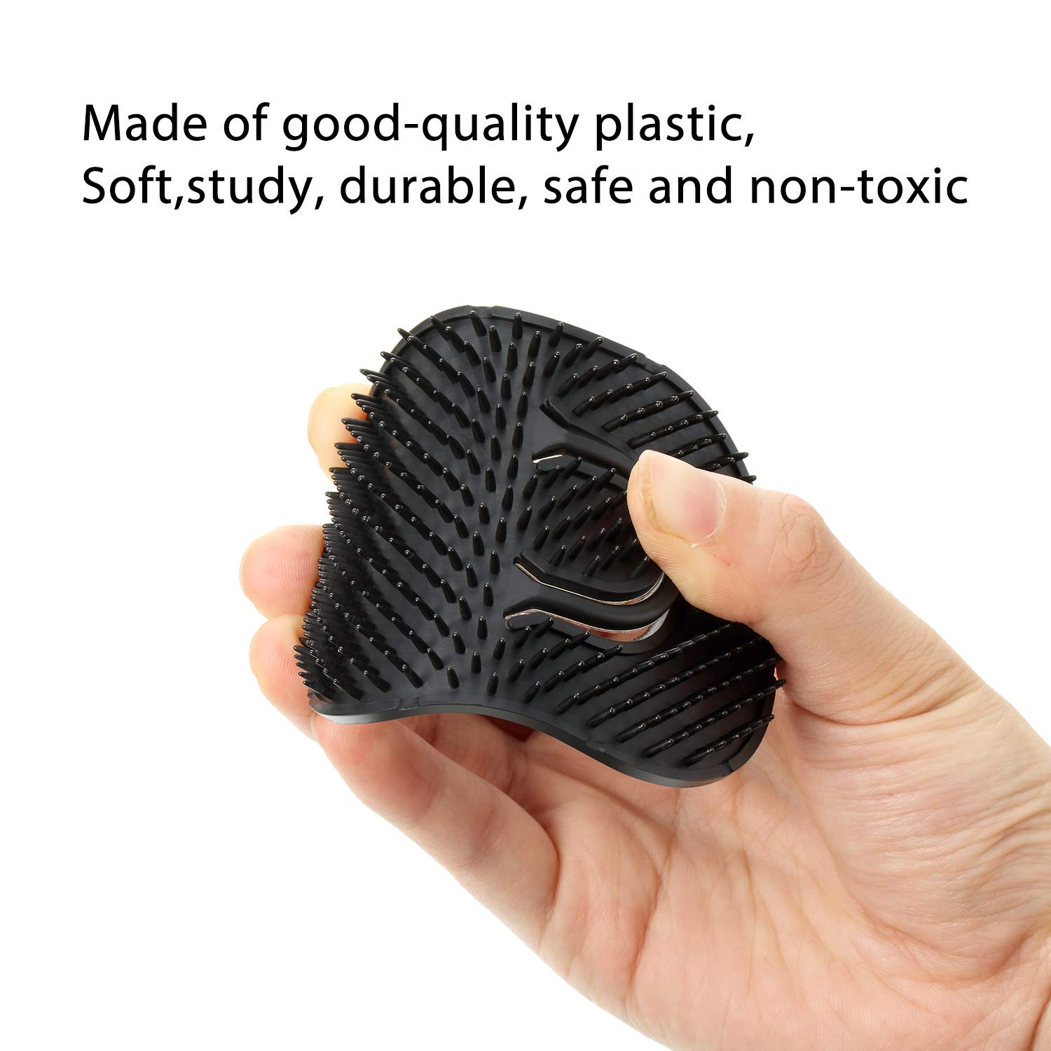 24 Packs Pocket Palm Combs for Men Women Soft Pocket Brush Portable Shampoo Pocket Combs (Black)