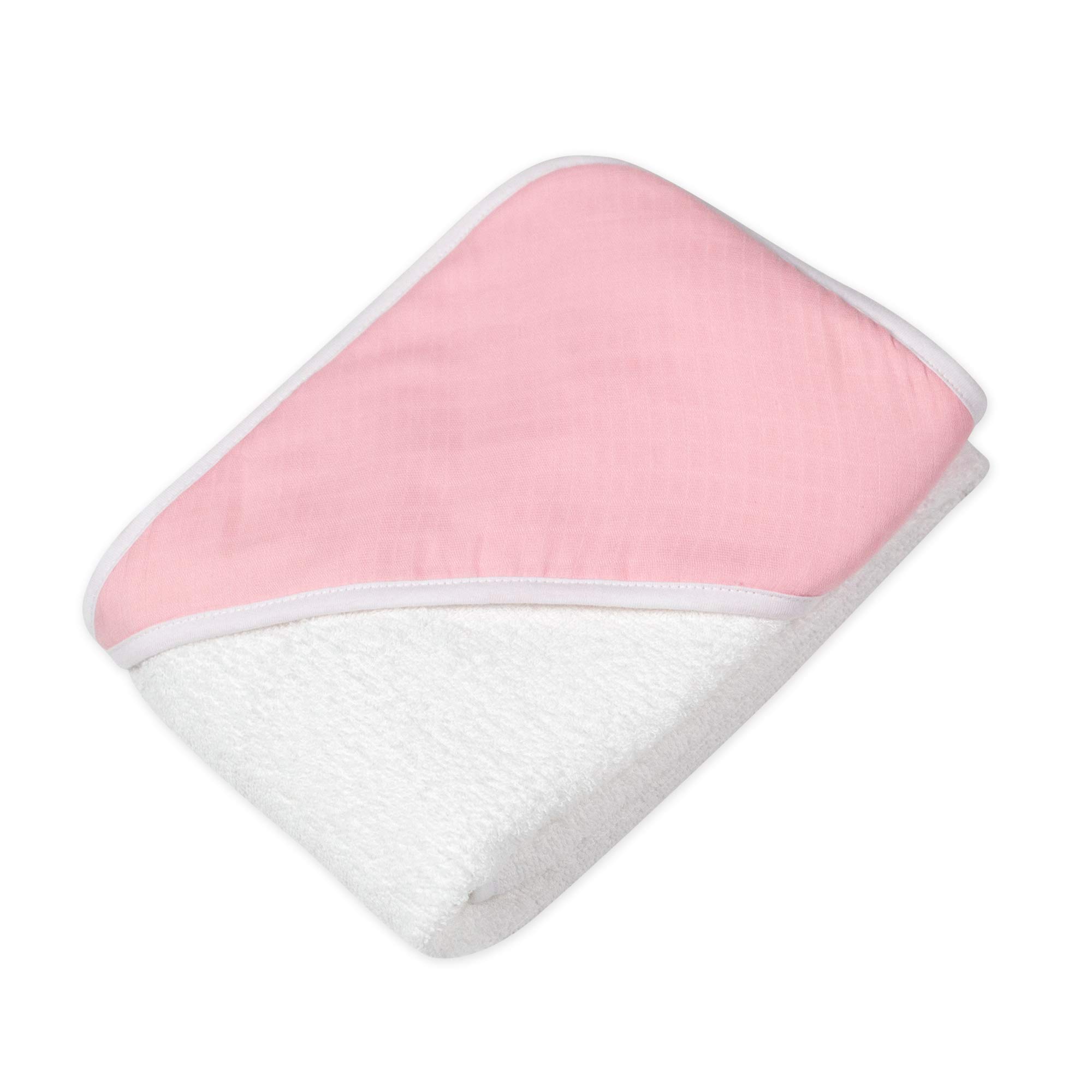 HonestBaby unisex baby 2-Pack Organic Cotton Hooded Towels Bandana, Rose Blossom, One Size US