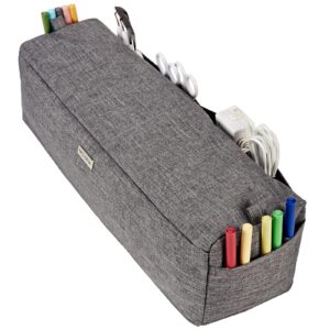 NICOGENA Dust Cover with 3 Back Pockets for Tool Set, Pens, Compatible for Cricut Cricut Explore Air 2, Cricut Maker, Cricut Explore Air, Cricut Explore One and Accessories, Grey