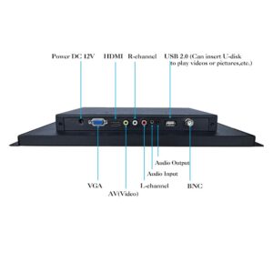 iChawk 13.3'' inch PC Monitor 1920x1080p 16:9 IPS BNC HDMI-in Metal Shell Embedded Open Frame Built-in Speaker Remote Control LCD Screen Display USB Port Pluggable U-Disk Small Video Player K133MN-56