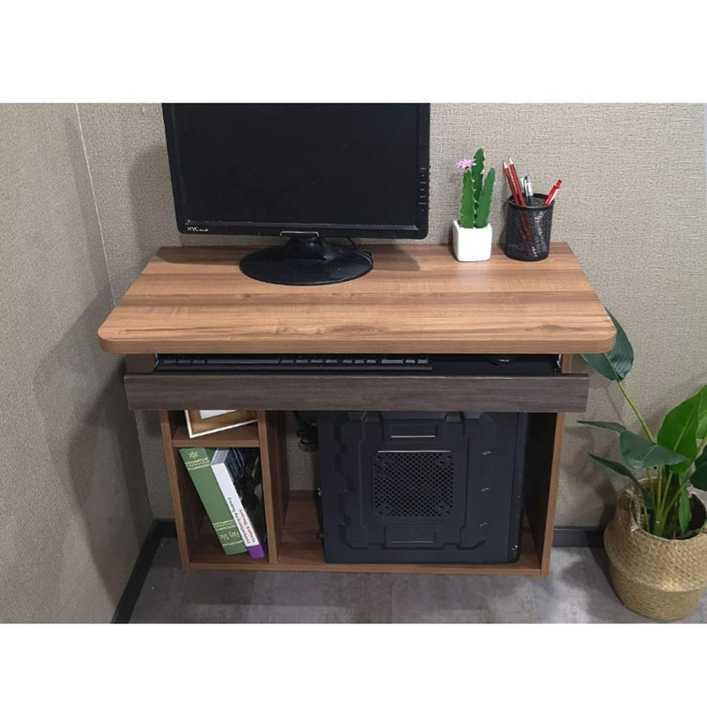 Floating shelf Floating Wall Computer Desk Study Desk with Bookshelves Home Laptop Notebook Table Writing Desk Office Workstation Hanging Desk Drop-Leaf Table Learning Desk with Keyboard Tray and Stor