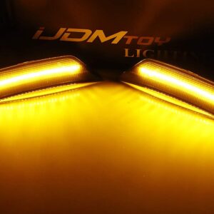 iJDMTOY Smoked Lens Amber Full LED Bumper Side Marker Light Kit Compatible With 2019-up Chevrolet Blazer, Powered by 27-SMD LED, Replace OEM Front Sidemarker Lamps