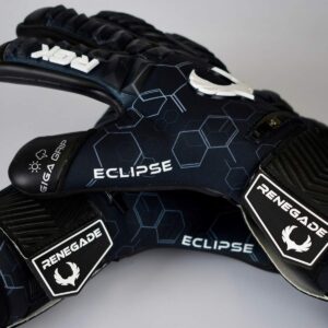 Renegade GK Eclipse Helix Professional Goalie Gloves | 4mm EXT Contact Grip & Breathaprene | Black & White Soccer Goalkeeper Gloves (Size 8, Youth-Adult, Negative Cut, Level 5)