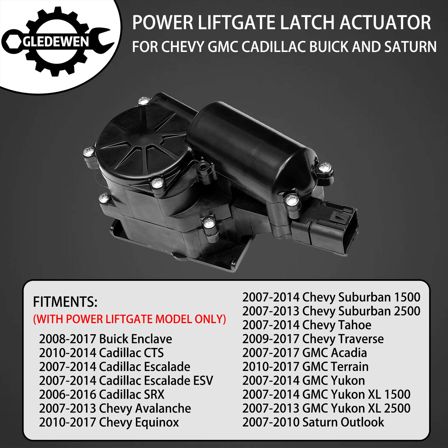 Rear Power Liftgate Latch Actuator Liftgate Lock Actuator | for GM Chevy Suburban Tahoe Traverse, GMC Acadia Yukon, Cadillac Escalade & more | Replaces# 931-107, 13581405, 13501872, 13503467