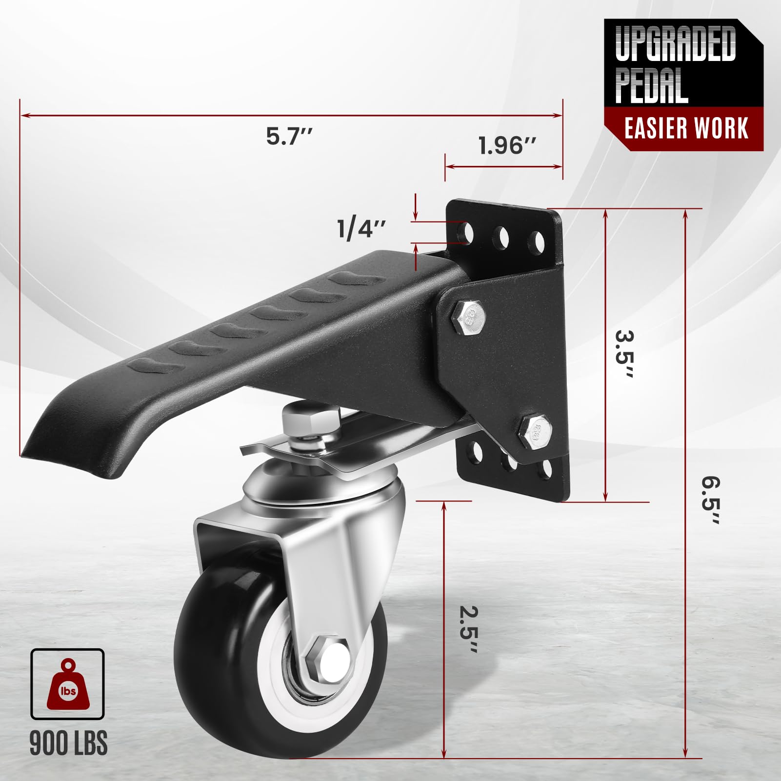 SPACECARE Workbench Casters Heavy Duty Retractable Casters Kit, Capacity 800Lbs Set of 4 Stepdown Casters Adjustable Polyurethane Durable Steel Construction