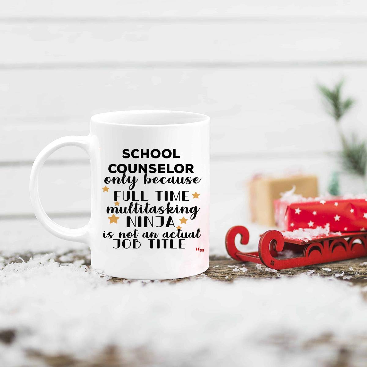 Funny Ninja School Counselor Mug Coffee Cup | Counselors Men Women Gift Mugs - Adviser Advisor Guidance Mentor secondary Counseling Teacher Birthday Gifts