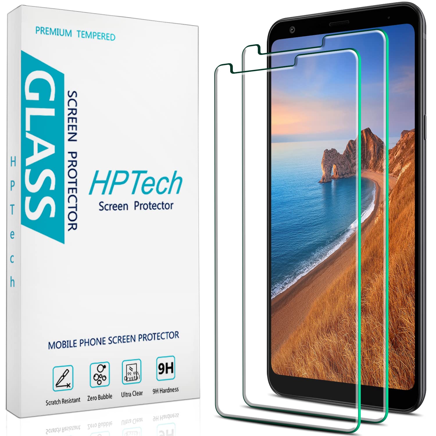 HPTech [2-Pack] Designed For LG Stylo 5, Stylo 5 Plus and Stylo 5X Tempered Glass Screen Protector, Easy to Install, Bubble Free