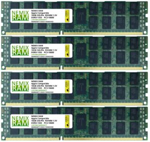 nemix ram 64gb 4x16gb mac pro 2009 2010 2012 compatible memory ddr3-1333 upgrade kit