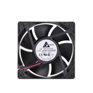 delta 120mm high cfm fan afb1224she 24v dc 120mm 3pin 2 wire pc computer cpu case exhaust muffin fan with metal finger guard grill 3700rpm