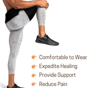 Vriksasana Groin Hip Brace | Sciatica Support Wrap | Hamstring Compression Sleeve for Men and Women for Pulled Quadriceps Thigh Muscle, Hip Flexor Strain, Bursitis and Arthritis (Right Leg)