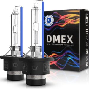 dmex d2s - 35w - 8000k white blue xenon headlight hid bulbs 85122 66240 66040 66240cbi replacement - pack of 2