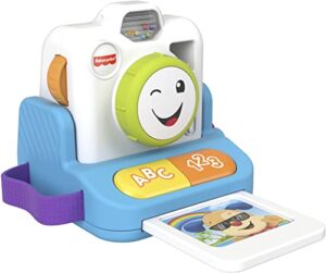 fisher-price laugh & learn click & learn instant camera, early role play toy with music and light for baby and toddlers 6-36 months