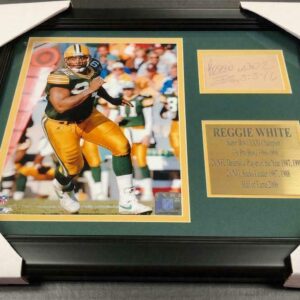 REGGIE WHITE Autographed Cut REPRINT Framed 8x10 Photo GREEN BAY PACKERS