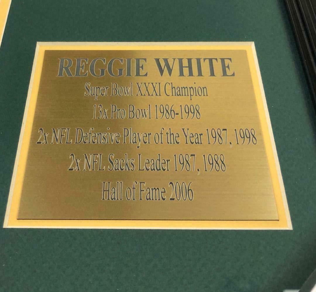 REGGIE WHITE Autographed Cut REPRINT Framed 8x10 Photo GREEN BAY PACKERS