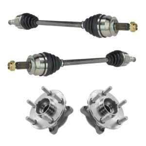 trq front cv axle shafts & wheel hub bearing assemblies 4 piece kit set for 2008-2011 subaru impreza / 2005-2009 subaru legacy / 2005-2009 subaru outback new