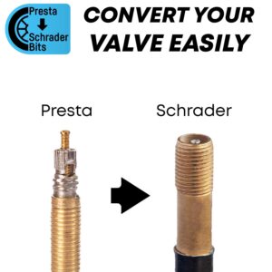 The Only One 6 Pcs Brass Presta Valve Adapter - Convert Presta to Schrader - French/UK to US - Inflate Tire Using Standard Pump or Air Compressor