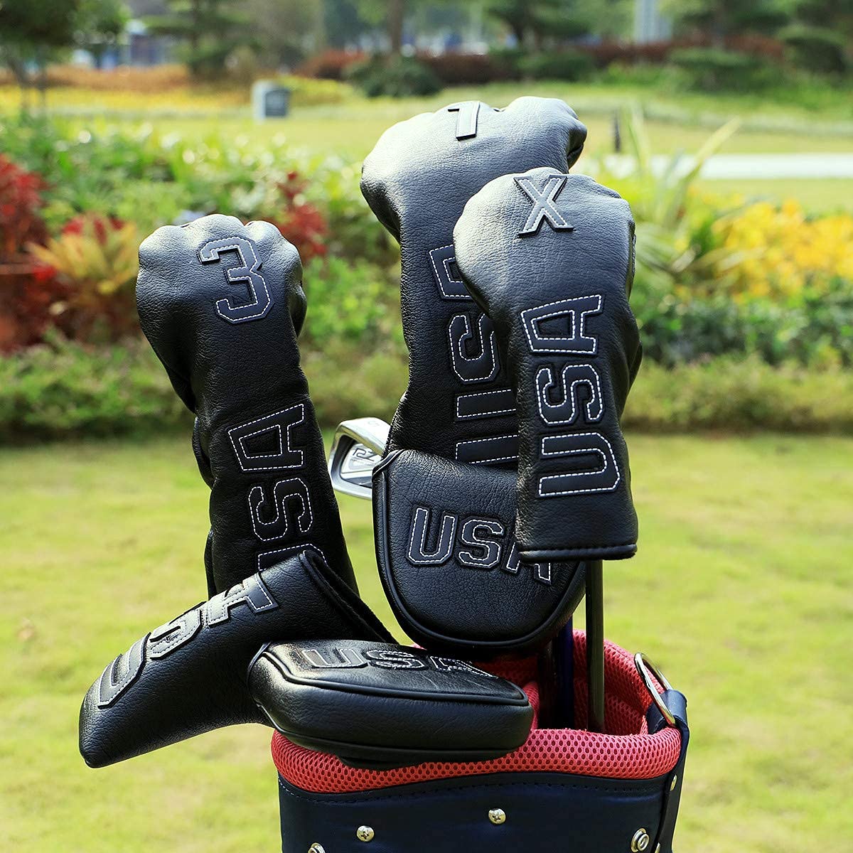 Barudan Golf Fairway Woods Head Covers 3 Wood Headcover Head Cover Club Protector Protective USA Black for Taylormade Taylor Made Callaway PXG Ping Cobra Golf Player Accessories for Men