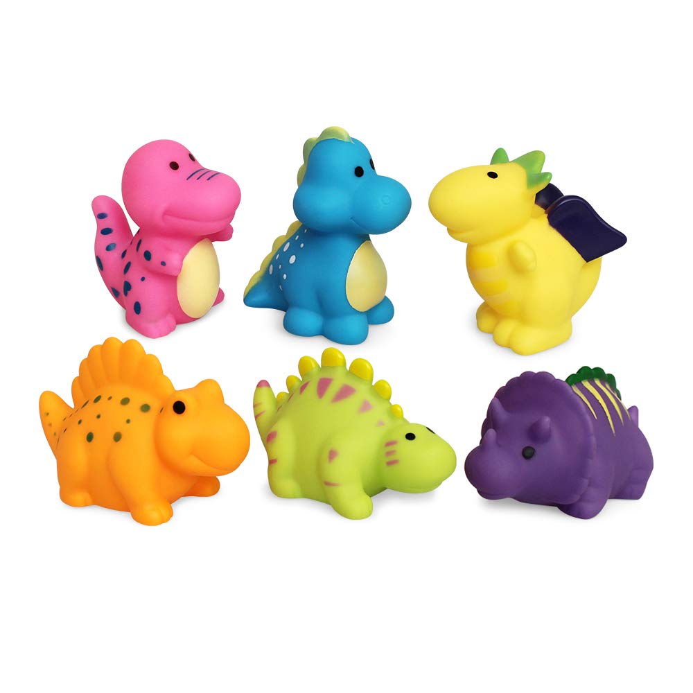 Bath Toys Floating Dinosaur Bath Toys(6PCS),Baby Soft Bath Time Toys,Bathtub Learning Dinosaur Bath Toys and Bathroom Toys for Toddlers