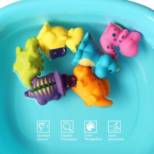 Bath Toys Floating Dinosaur Bath Toys(6PCS),Baby Soft Bath Time Toys,Bathtub Learning Dinosaur Bath Toys and Bathroom Toys for Toddlers