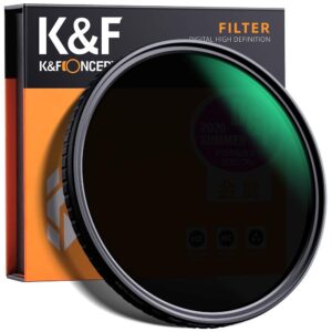 k&f concept 37mm variable nd filter nd2-nd32 camera lens filter (1-5 stops) no x cross hd neutral density filter with 28 multi-layer coatings waterproof
