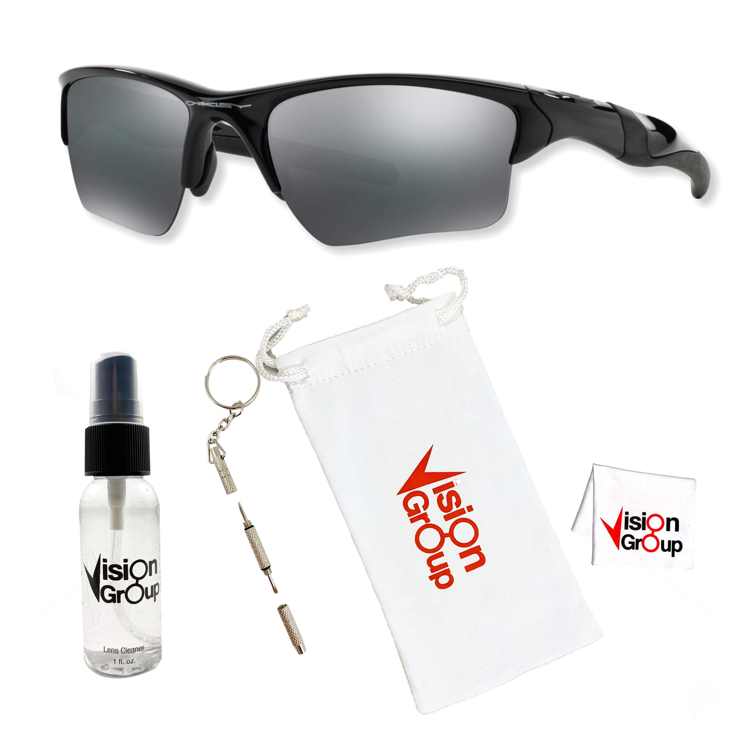 Oakley OO9154 Half Jacket 2.0 XL Sunglasses For Men + Vision Group Accessories Bundle (Polished Black/Black Iridium (915401)