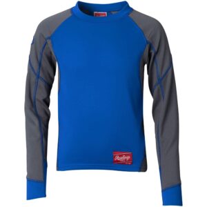 rawlings kids' youth athletic fit pullover, royal, large