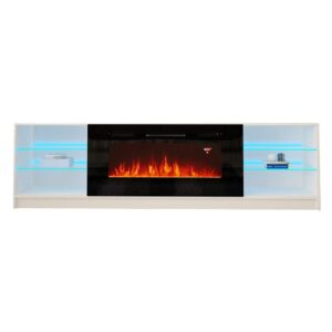 MEBLE FURNITURE & RUGS Boston 01 Electric Fireplace Modern 79" TV Stand