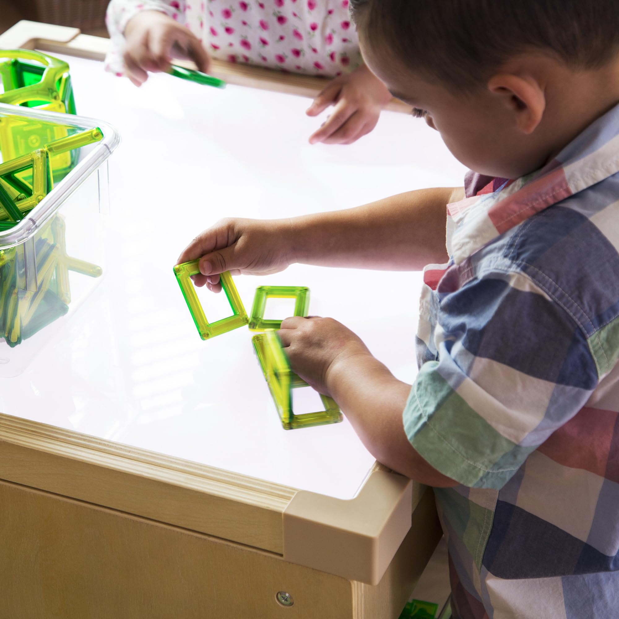 Guidecraft LED Tabletop Lightbox: Kids Learning and Educational Accessory, Build, Play, and Display Building Blocks