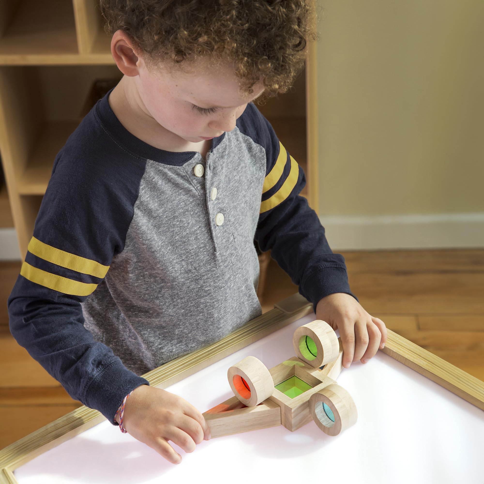 Guidecraft LED Tabletop Lightbox: Kids Learning and Educational Accessory, Build, Play, and Display Building Blocks