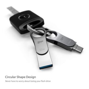 Silicon Power 32GB Type C & Type A Dual USB 3.0/3.2 Gen 1 Dual Flash Drive, Mobile C80