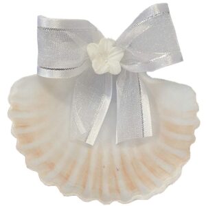 SWEA Pea & Lilli White Virgin Mary Baptism Candle Set Kit for Christenings with Shell and Favors