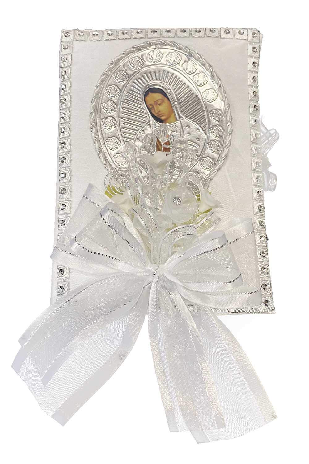 SWEA Pea & Lilli White Virgin Mary Baptism Candle Set Kit for Christenings with Shell and Favors