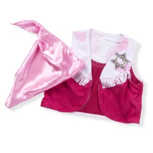 Melissa & Doug Cowgirl Role Play Costume Set (5pcs) - Skirt, Hat, Vest, Badge, Scarf,Pink