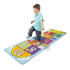 Melissa & Doug Hop & Count Hopscotch Rug (Play Space & Room Decor, Skid-Proof Backing, 27” H x 5.5” W x 5.5” L) - Classic Hopscotch Rug For Kids