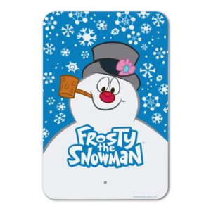 frosty the snowman snowing home business office sign