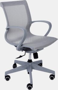 luckyermore home office chair desk chairs swivel computer chair with arm 300lb capacity mid back mesh chair breathable back seat height adjustable for conference work read rest, grey